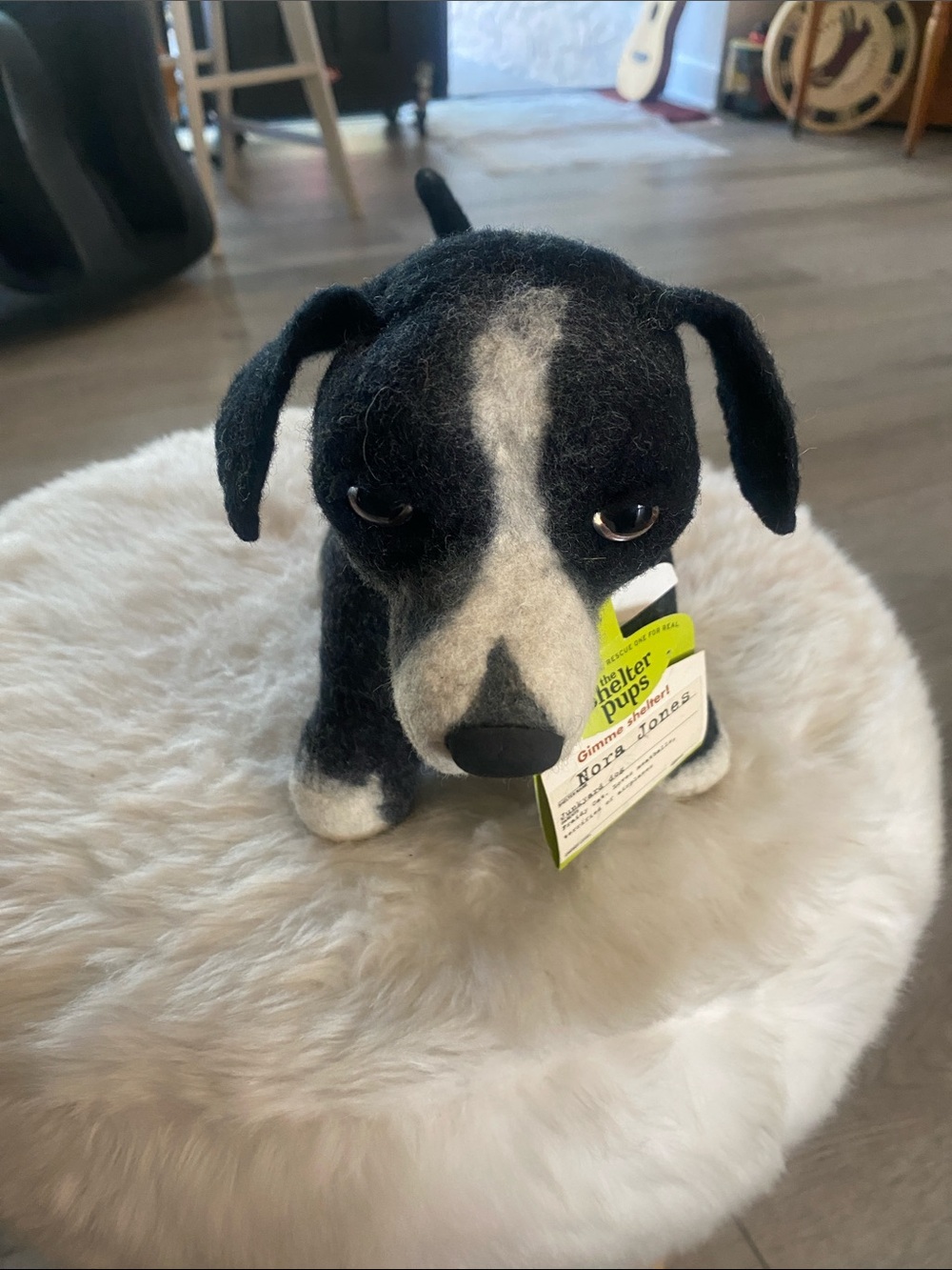 Handcrafted Black & White Felt Dog Toy - Collection